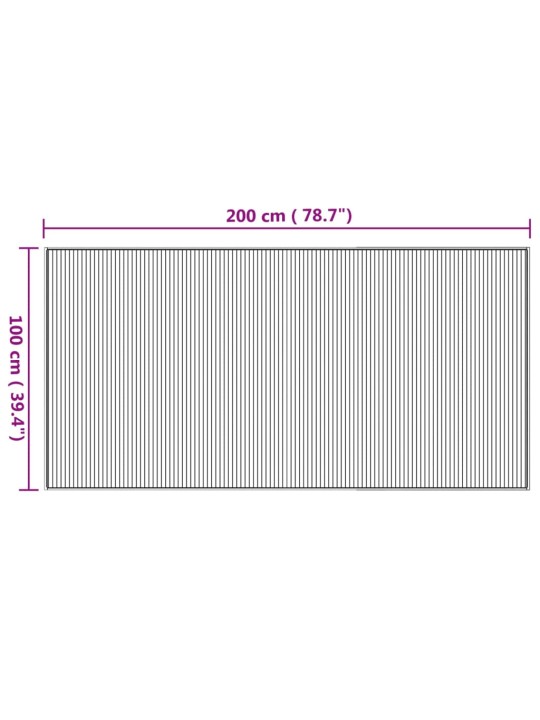 Matto suorakaide luonnollinen 100x200 cm bambu