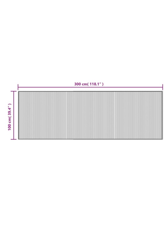 Matto suorakaide musta 100x300 cm bambu