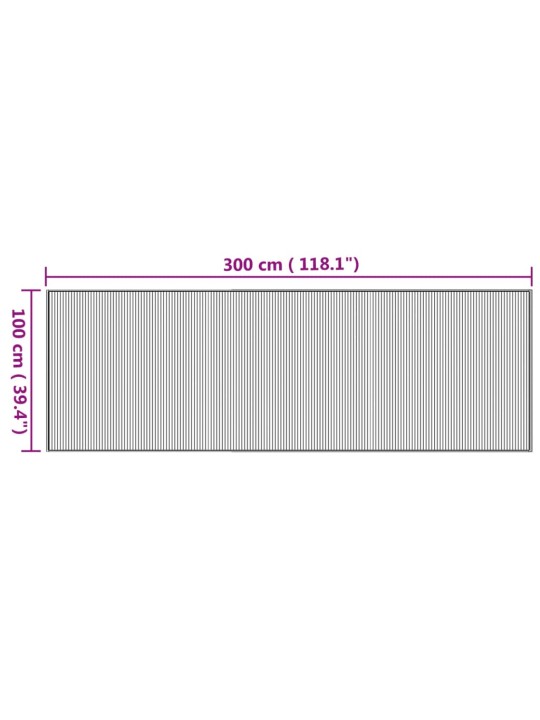 Matto suorakaide luonnollinen 100x300 cm bambu