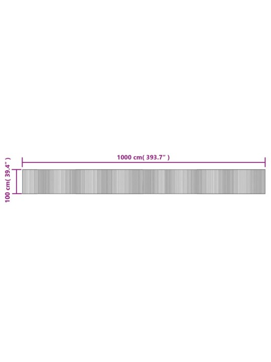 Matto suorakaide musta 100x1000 cm bambu