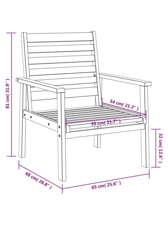 Puutarhatuoli 2 kpl 66,5x65x81 cm täysi akasiapuu