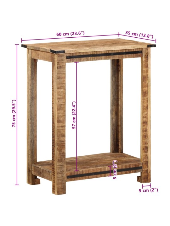 Konsolipöytä 60x35x75 cm täysi mangopuu
