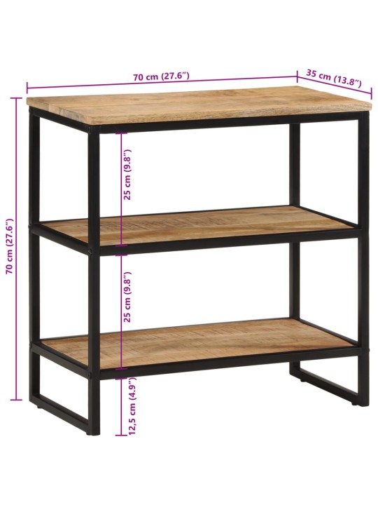 Konsolipöytä 70x35x70 cm täysi karkea mangopuu