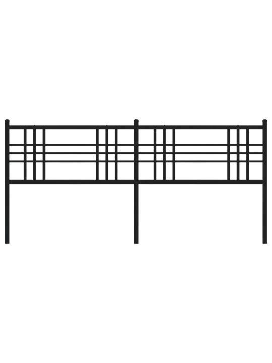 Metallinen sängynpääty musta 193 cm