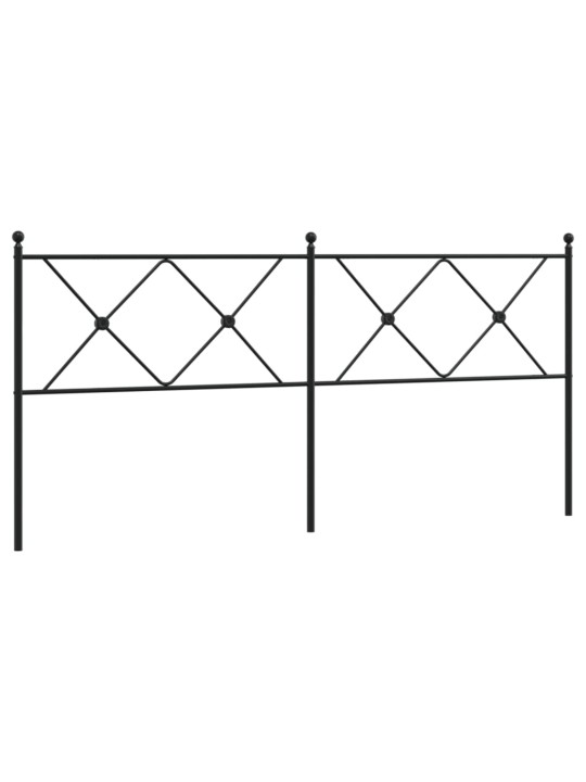 Metallinen sängynpääty musta 180 cm