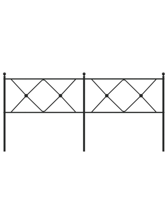 Metallinen sängynpääty musta 180 cm