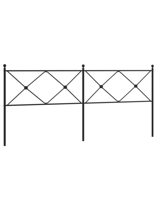 Metallinen sängynpääty musta 193 cm