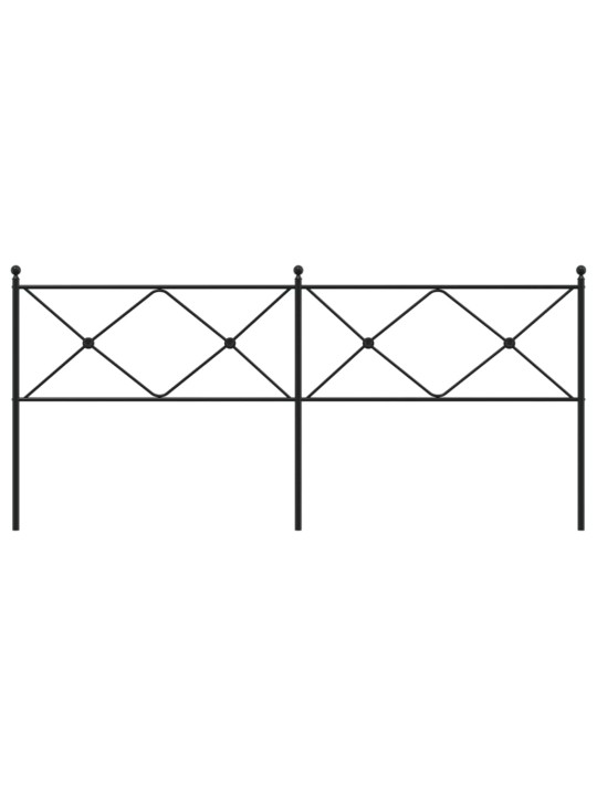 Metallinen sängynpääty musta 193 cm