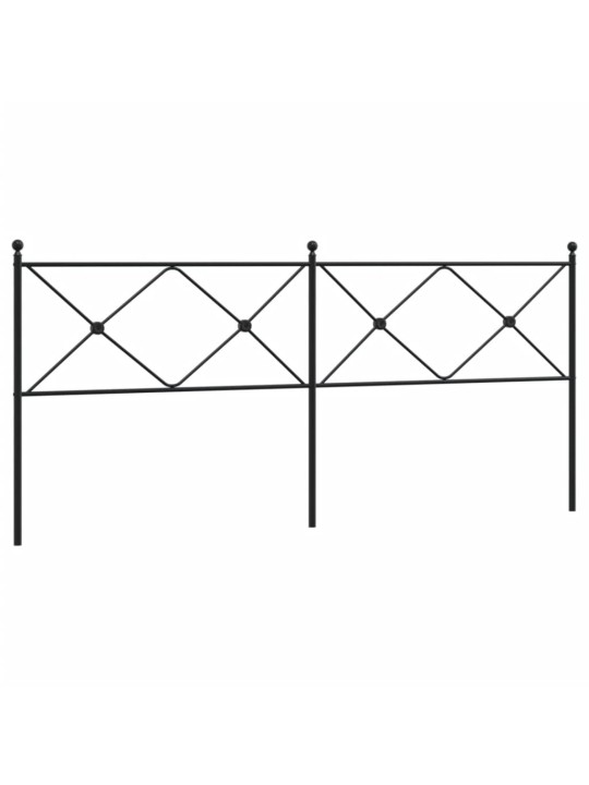 Metallinen sängynpääty musta 200 cm