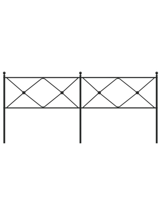 Metallinen sängynpääty musta 200 cm