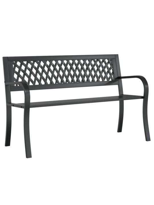 Puutarhapenkki musta 120 cm teräs