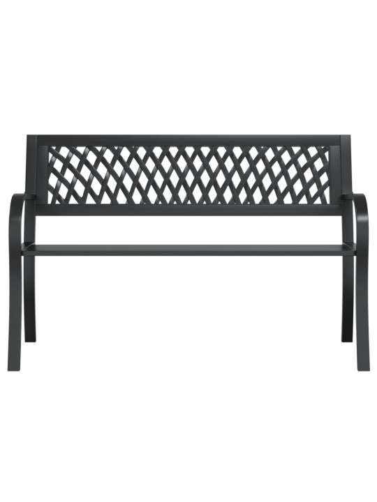Puutarhapenkki musta 120 cm teräs