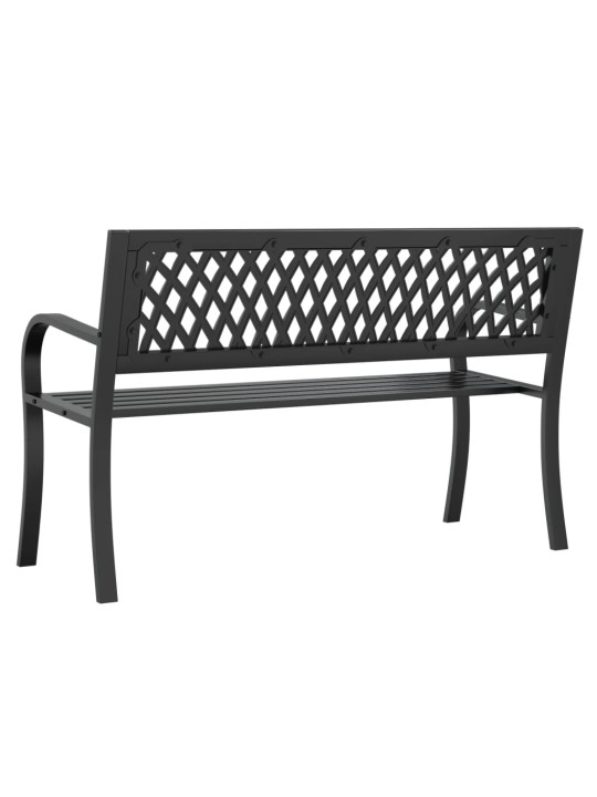 Puutarhapenkki musta 120 cm teräs