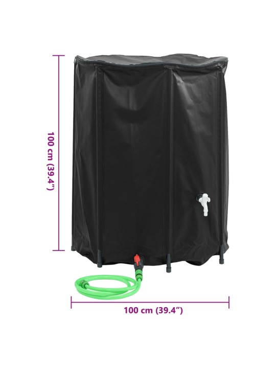 Taitettava vesisäiliö hanalla 750 l PVC