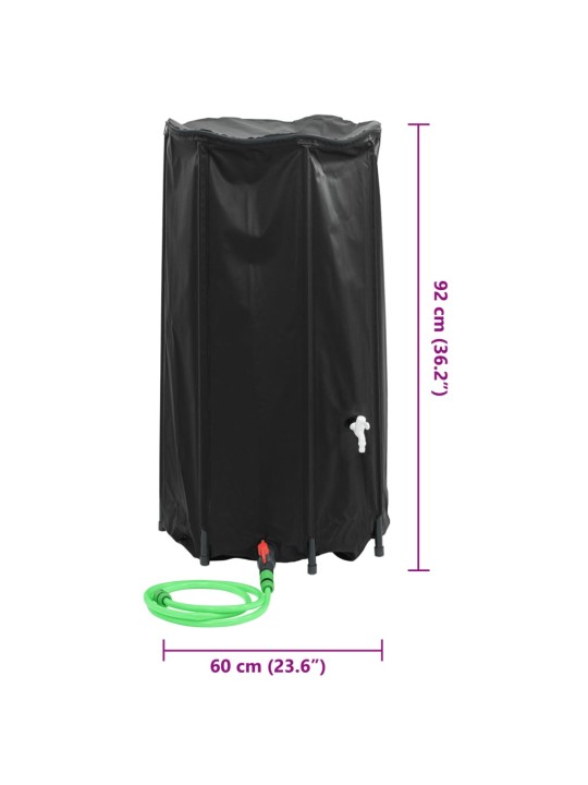 Taitettava vesisäiliö hanalla 250 l PVC