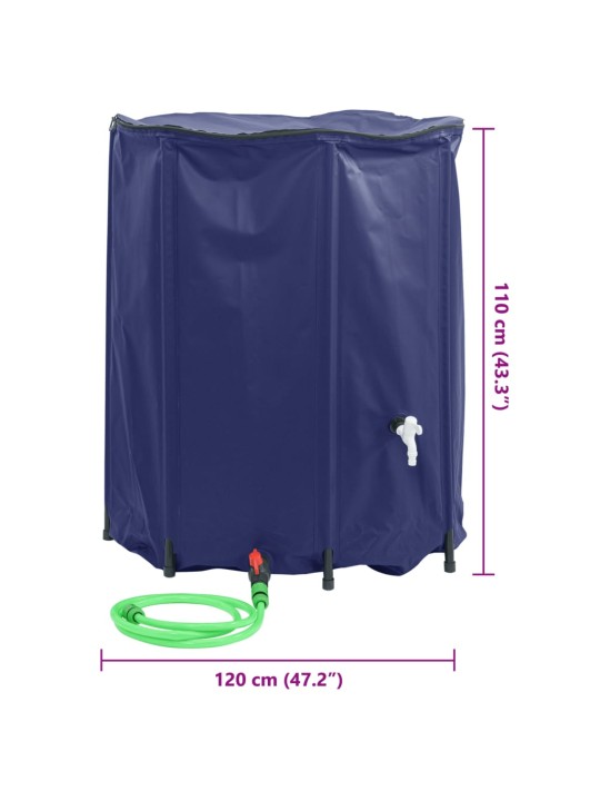 Taitettava vesisäiliö hanalla 1250 l PVC