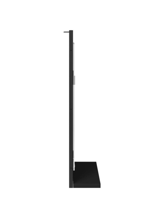 Kylpyhuonepeili hyllyllä musta 50x12x60 cm tekninen puu