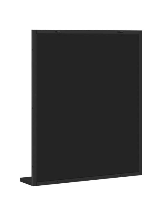 Kylpyhuonepeili hyllyllä musta 50x12x60 cm tekninen puu