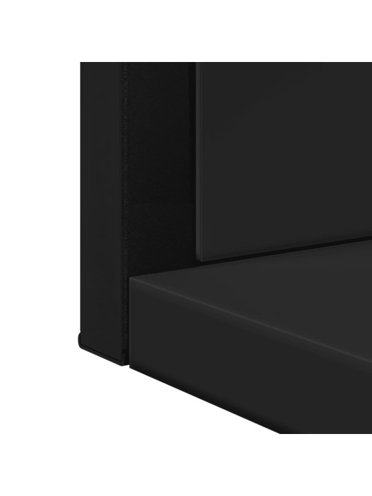 Kylpyhuonepeili hyllyllä musta 50x12x60 cm tekninen puu