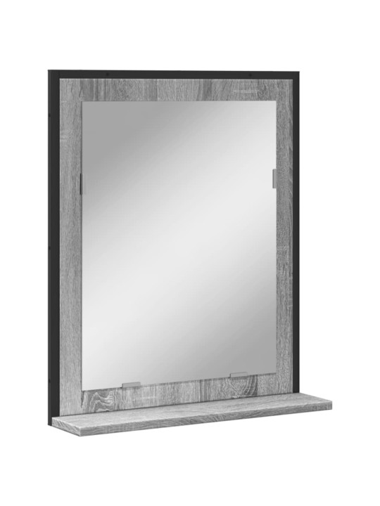Kylpyhuonepeili hyllyllä harmaa sonoma 50x12x60 cm tekninen puu