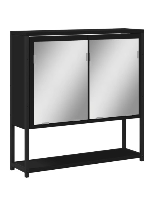 Kylpyhuoneen peilikaappi musta 60x16x60 cm tekninen puu