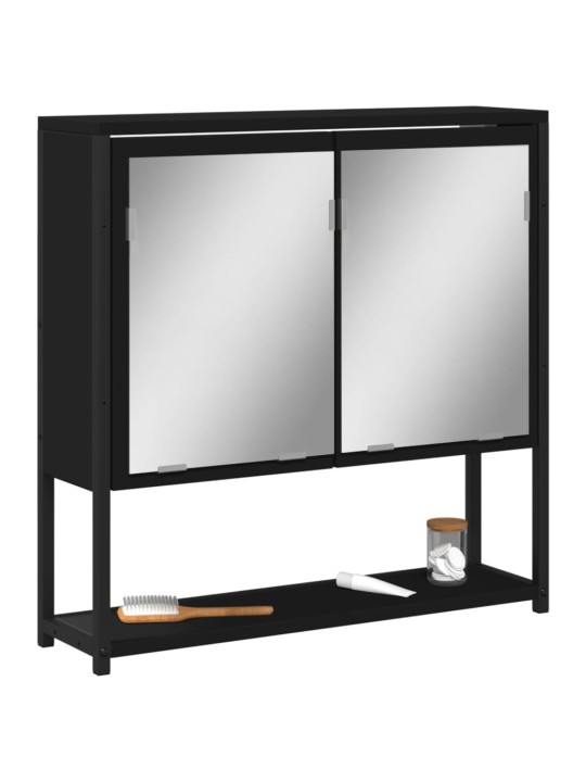 Kylpyhuoneen peilikaappi musta 60x16x60 cm tekninen puu
