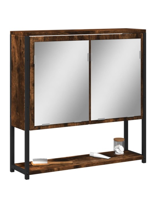 Kylpyhuoneen peilikaappi savutammi 60x16x60 cm tekninen puu