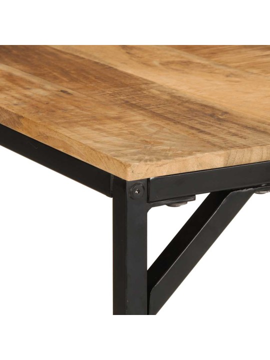 ruokapöytä 220x90x75 cm massiivipuuta karkea mango