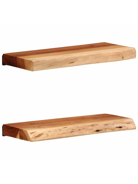seinähyllyt 2 kpl 40x20x3,5 cm massiivipuu akaasia
