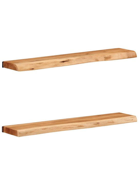 seinähyllyt 2 kpl 80x20x3,5 cm massiivipuu akaasia