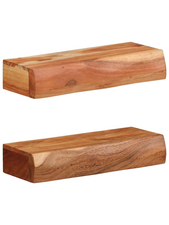 Seinähyllyt 2 kpl 40x17x8 cm Massiivipuu akaasia