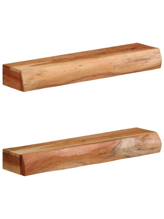 Seinähyllyt 2 kpl 60x17x8 cm Massiivipuu akaasia