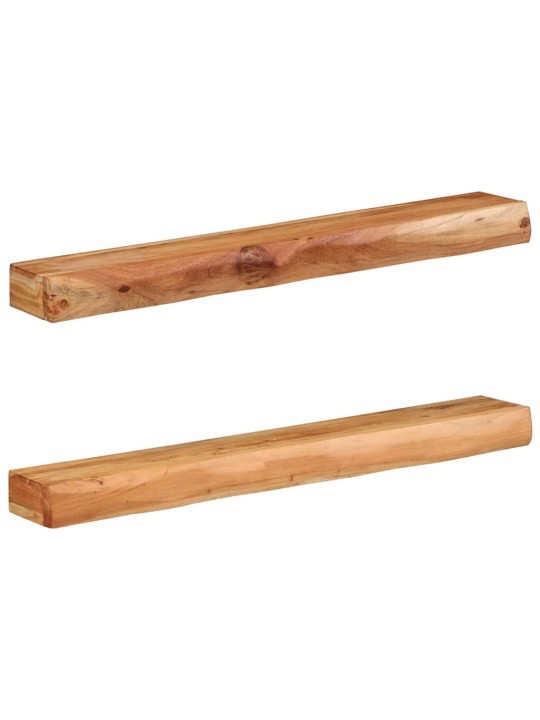 seinähyllyt 2 kpl 100x17x8 cm massiivipuu akaasia