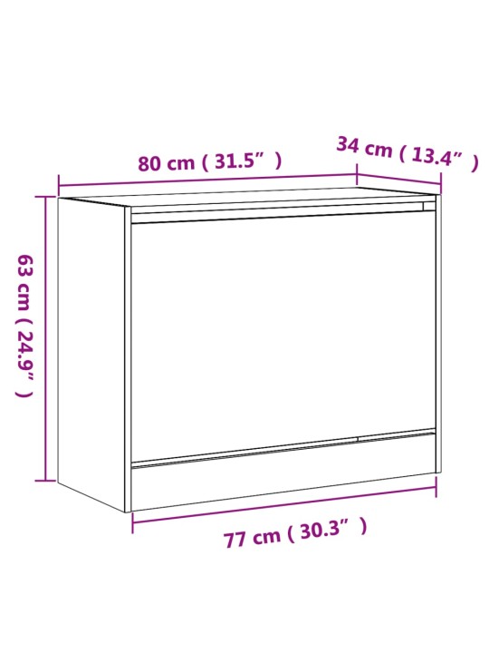 Kenkäkaappi ruskea tammi 80x34x63 cm tekninen puu