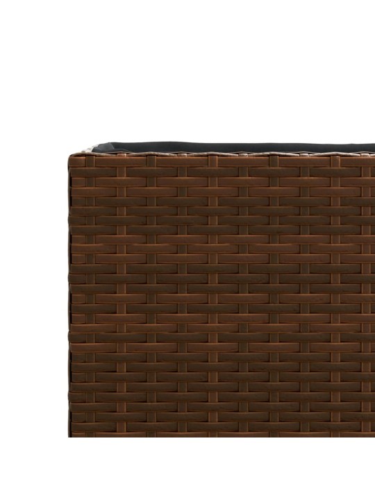 Ulkokukkalaatikko 3 ruukulla ruskea 105x30x32 cm polyrottinki