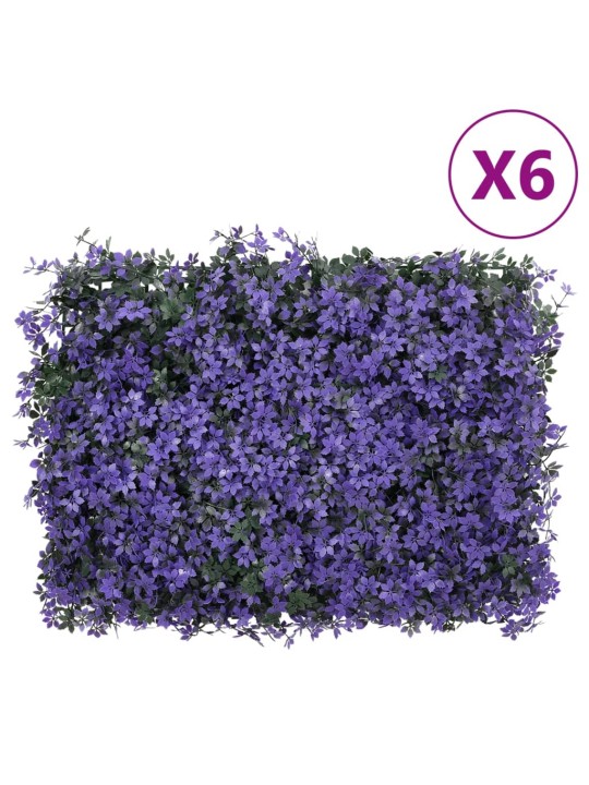  Keinotekoinen lehtiaita 6 kpl violetti 40x60 cm