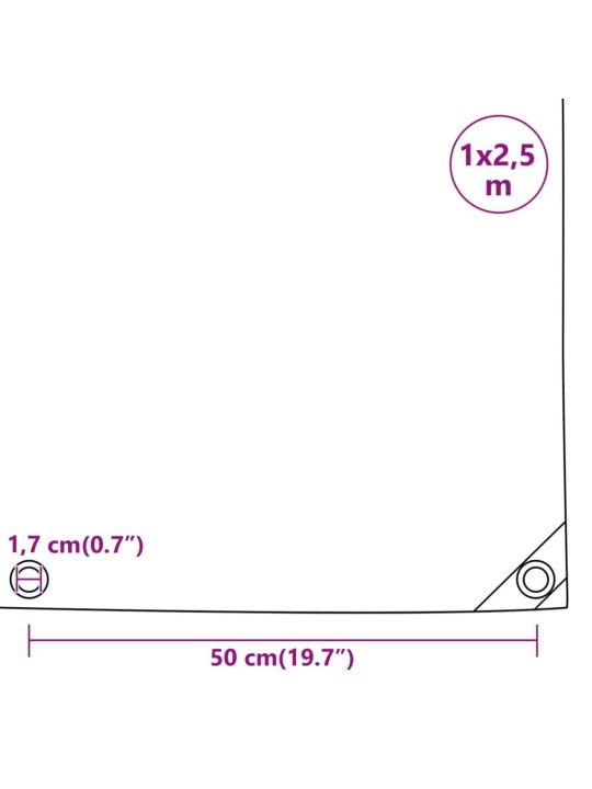 Pressu harmaa 1x2,5 m 650 g/m²