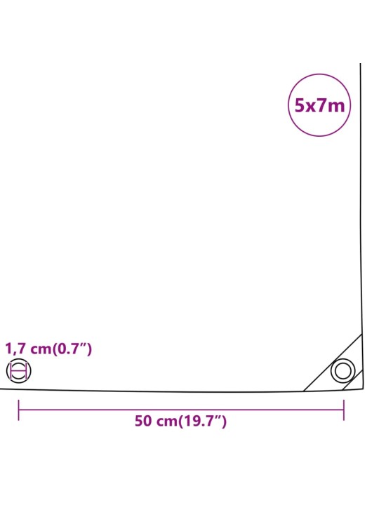 Pressu harmaa 5x7 m 650 g/m²