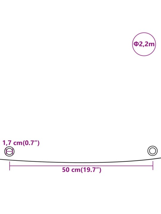 Pressu harmaa Ø 2,2 m 650 g/m²