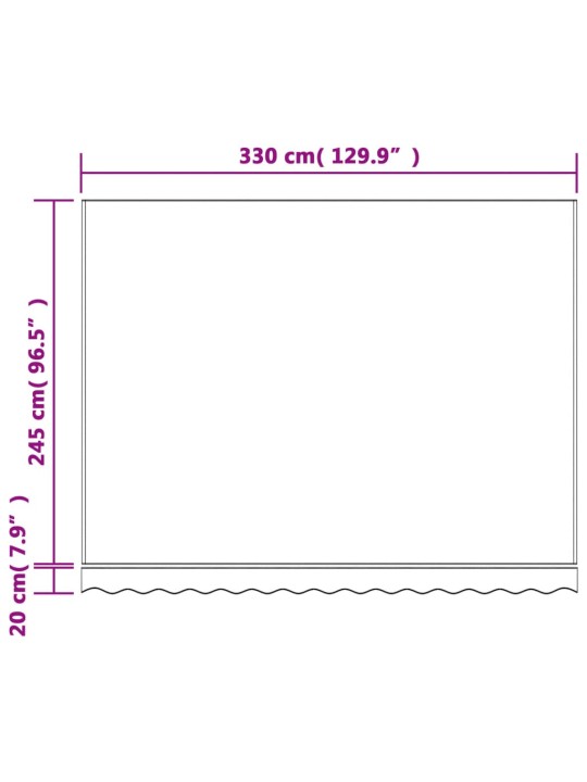 Vaihtokangas markiisiin punavalkoraidallinen 3,5x2,5 m