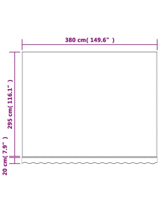 Vaihtokangas markiisiin punavalkoraidallinen 4x3 m