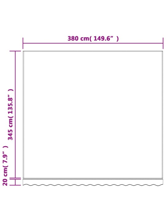 Vaihtokangas markiisiin punavalkoraidallinen 4x3,5 m