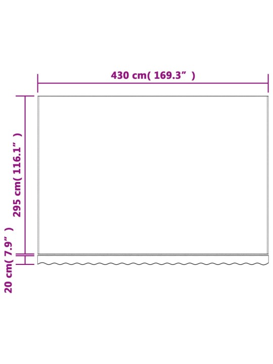 Vaihtokangas markiisiin punavalkoraidallinen 4,5x3 m