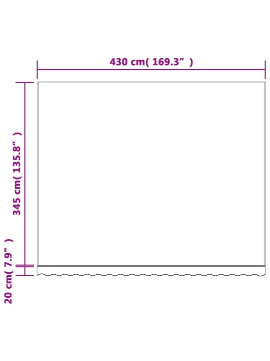 Vaihtokangas markiisiin punavalkoraidallinen 4,5x3,5 m