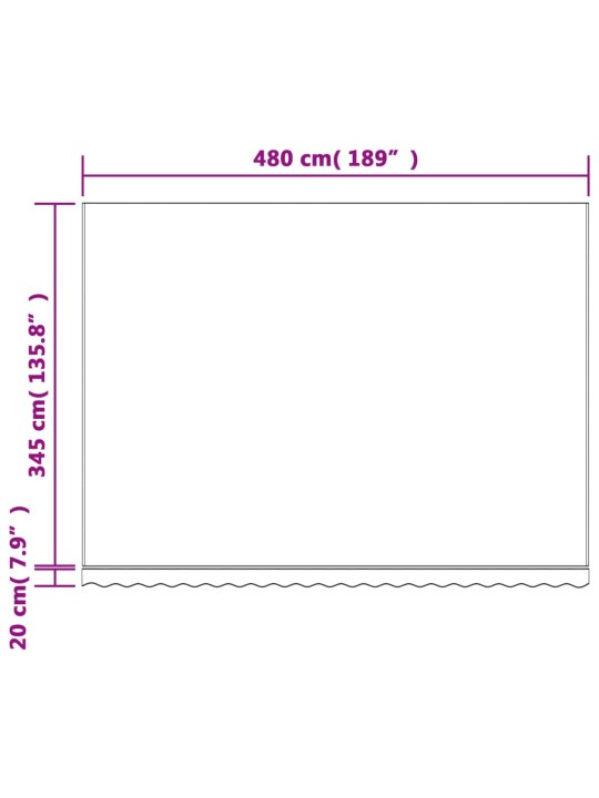 Vaihtokangas markiisiin punavalkoraidallinen 5x3,5 m