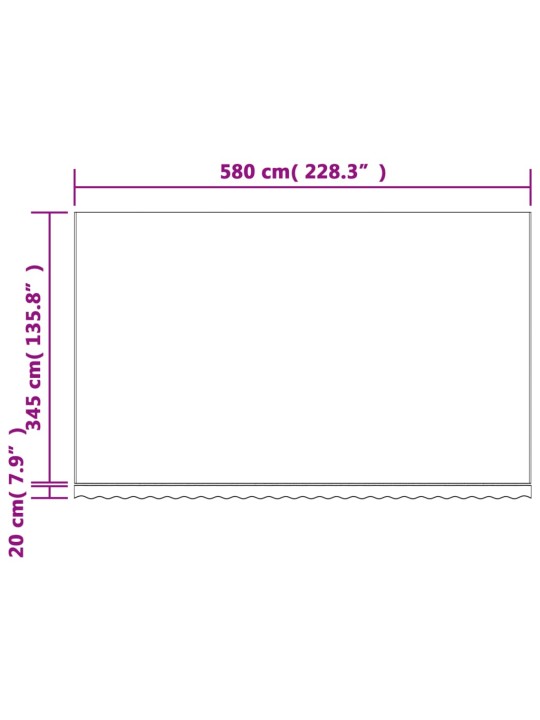 Vaihtokangas markiisiin punavalkoraidallinen 6x3,5 m