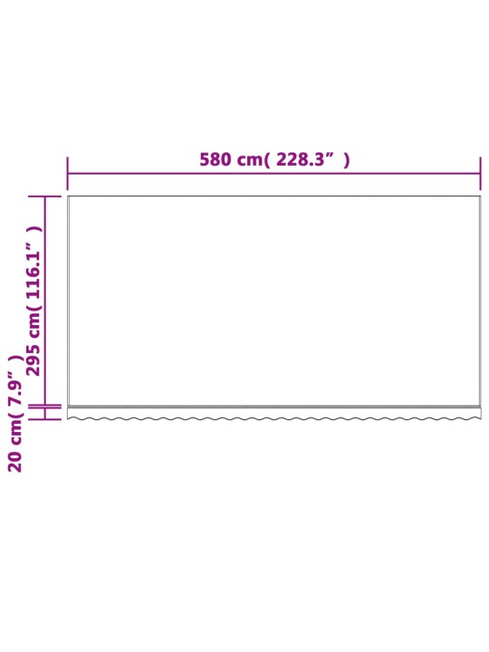 Vaihtokangas markiisiin monivärinen raidallinen 6x3 m