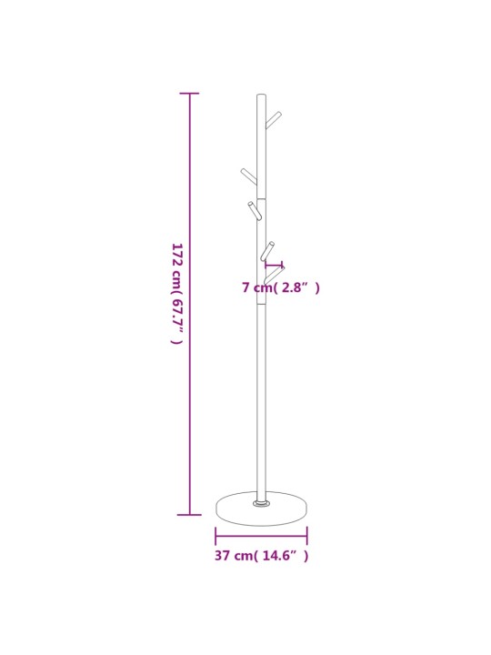 Naulakko musta 172 cm jauhemaalattu rauta