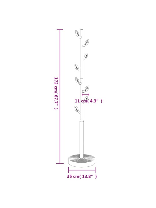 Naulakko pinkki 172 cm jauhemaalattu rauta