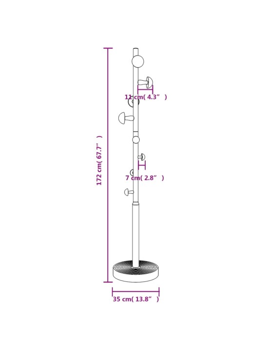 Naulakko pinkki 172 cm jauhemaalattu rauta